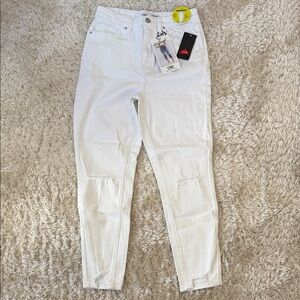 YMI Off-White Distressed Jeans
